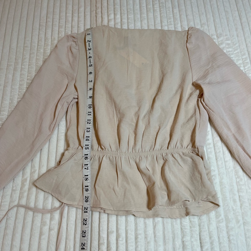 NWT | Olive & Oak | Cream Faux Wrap Blouse - Picture 15 of 15